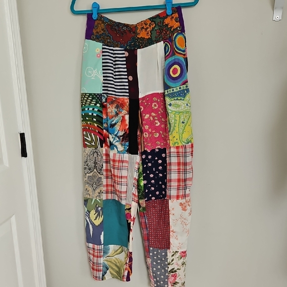 Handmade in India Women's Colorful Boho Patchwork Cotton Pants OS - Picture 1 of 10